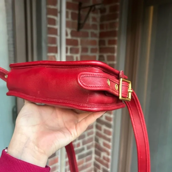 Vintage coach 9167 over counter camera bag crossbody red leather retro y2 legacy - Picture 7 of 14